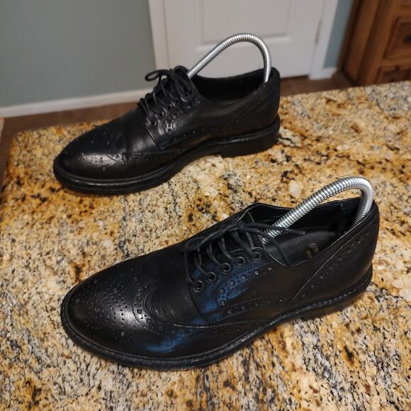 Gravitypope Black Leather Brogue Shoes, US 7 EU 39, Made in Italy - Picture 4 of 12